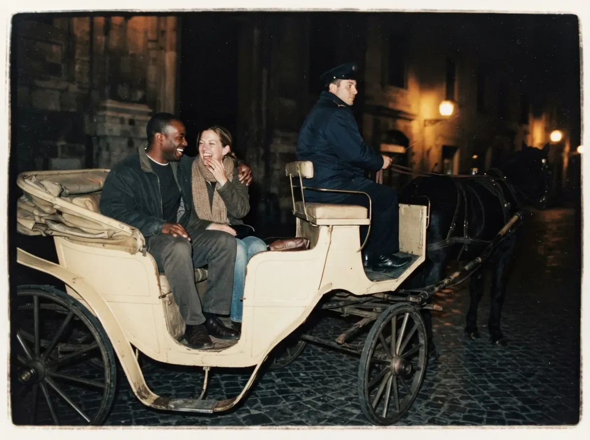 Evening carriage ride in the city