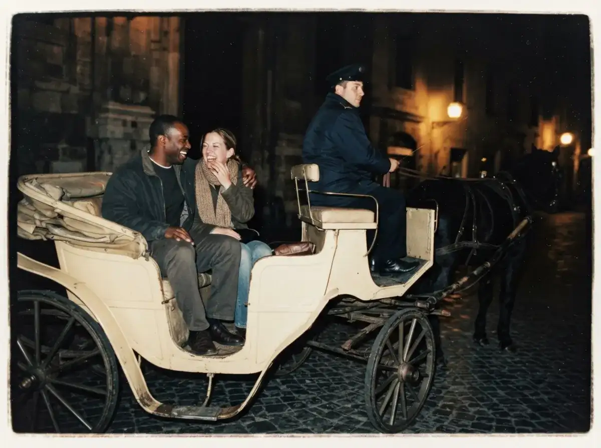 Evening carriage ride in the city
