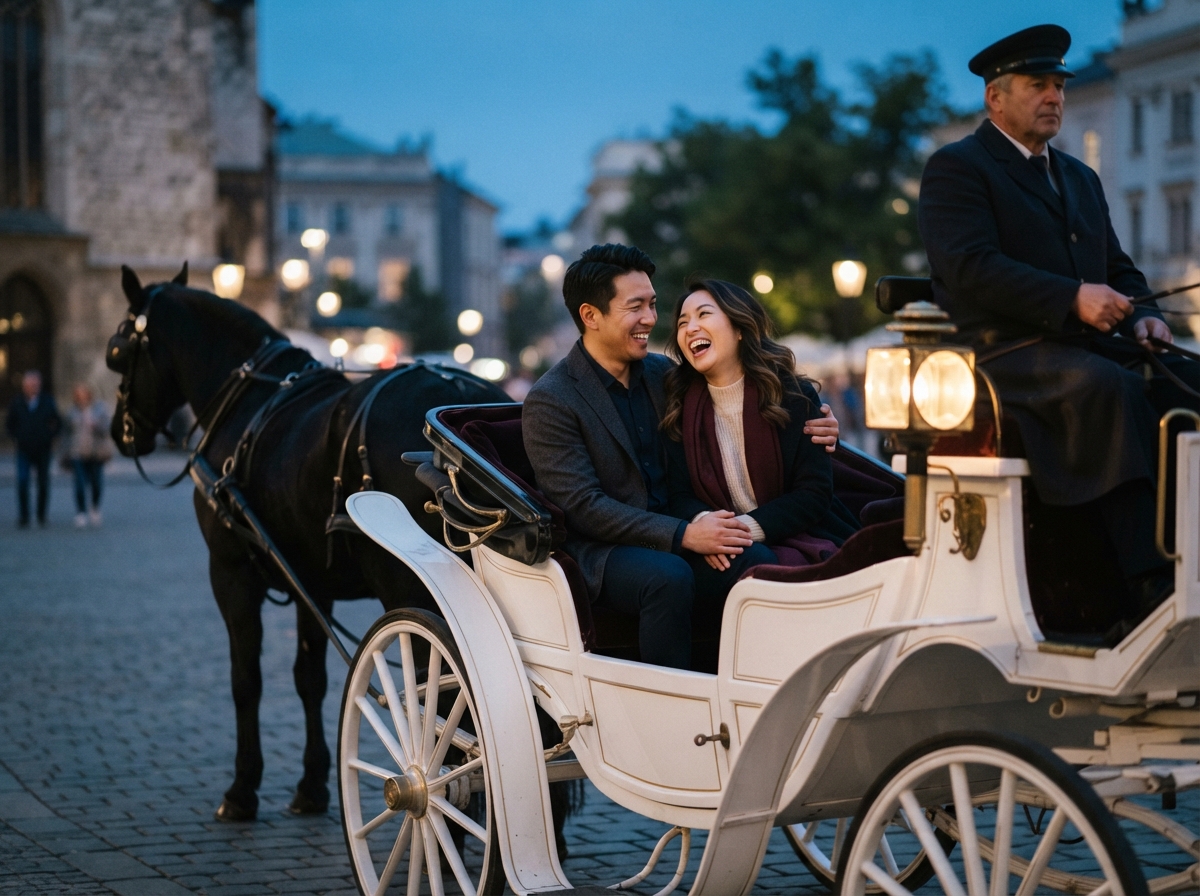 Evening lantern carriage ride
